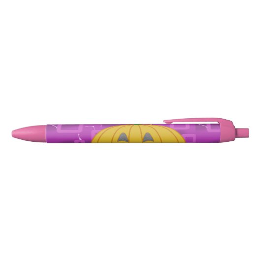 Modern Pumpkin on Purple Geometric  Blauwe Inkt Pen (Bovenkant)