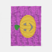 Modern Pumpkin on Purple Geometric Fleece Blanket Deken (Voorkant)