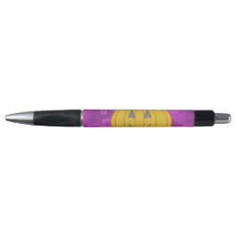 Modern Pumpkin on Purple Geometric Pen
