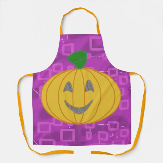 Modern Pumpkin on Purple Geometric Schort (Voorkant)