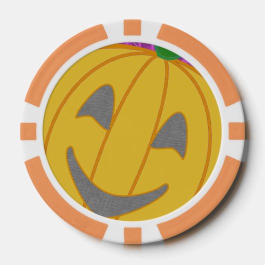 Modern Pumpkin Poker Chip (Voorkant)