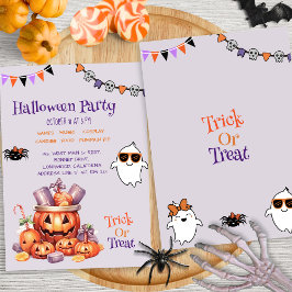 Modern Pumpkin Snoep Kinder Halloween Treats Party Kaart