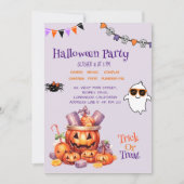 Modern Pumpkin Snoep Kinder Halloween Treats Party Kaart (Voorkant)