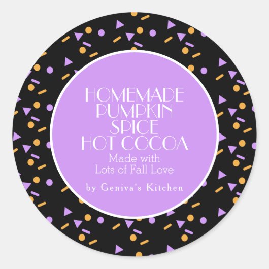 Modern Pumpkin Spice Cocoa Homemade Sprinkles Mix Ronde Sticker (Voorkant)