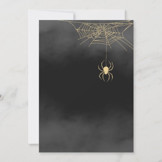 Modern Pumpkin Spider Halloween Party Kaart (Achterkant)