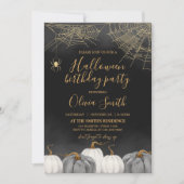 Modern Pumpkin Spider Halloween Verjaardagsfeest Kaart (Voorkant)