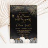 Modern Pumpkin Spider Halloween Verjaardagsfeest Kaart