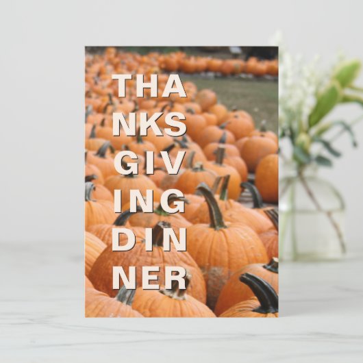Modern Pumpkin-Thanksgiving Kaart (Staand voorkant)