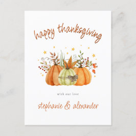 Modern Pumpkins Autumn Happy Thanksgiving Feestdagenkaart