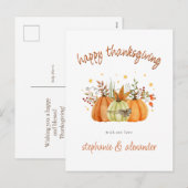 Modern Pumpkins Autumn Happy Thanksgiving Feestdagenkaart (Voorkant / Achterkant)
