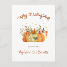 Modern Pumpkins Autumn Happy Thanksgiving Feestdagenkaart