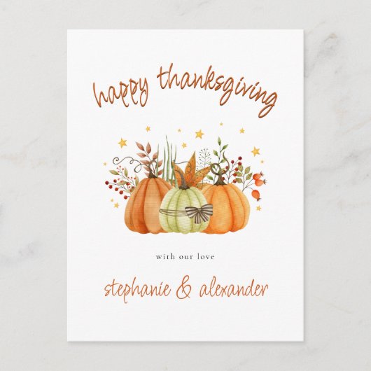 Modern Pumpkins Autumn Happy Thanksgiving Feestdagenkaart (Voorkant)