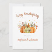 Modern Pumpkins Terracotta Happy Thanksgiving Feestdagenkaart (Voorkant)