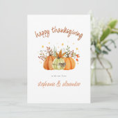 Modern Pumpkins Terracotta Happy Thanksgiving Feestdagenkaart (Staand voorkant)