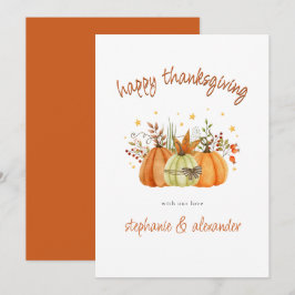 Modern Pumpkins Terracotta Happy Thanksgiving Feestdagenkaart