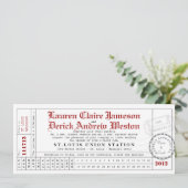 Modern Punch Card Tea Length Invitation Kaart (Staand voorkant)