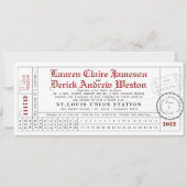 Modern Punch Card Tea Length Invitation Kaart (Voorkant)