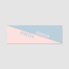 Modern Punchy Pastel Light Blue Roos Duotone Naamplaatje