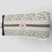 Modern puntpatroon monogram golfheadcover (Voorkant)