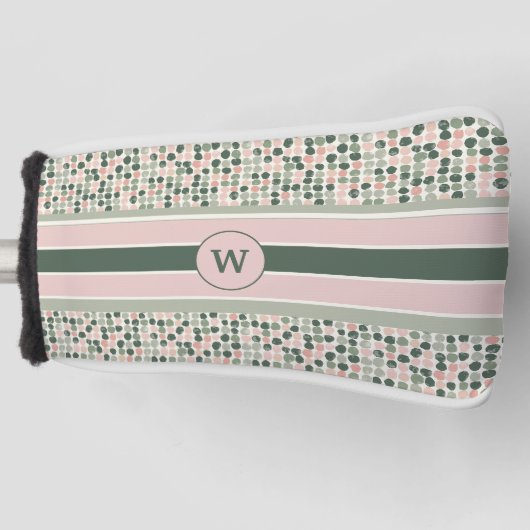 Modern puntpatroon monogram golfheadcover (Voorkant)