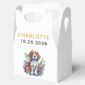 Modern Puppy Dog Terracotta Baby shower Bedankdoosjes (Geopend)