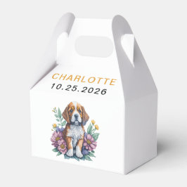 Modern Puppy Dog Terracotta Baby shower Bedankdoosjes