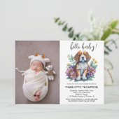 Modern Puppy Dog Terracotta Baby shower Kaart (Staand voorkant)