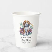 Modern Puppy Dog Terracotta Baby shower Papieren Bekers (Achterkant)