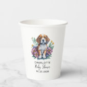Modern Puppy Dog Terracotta Baby shower Papieren Bekers (Voorkant)