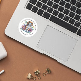 Modern Puppy Dog Terracotta Baby shower Ronde Sticker