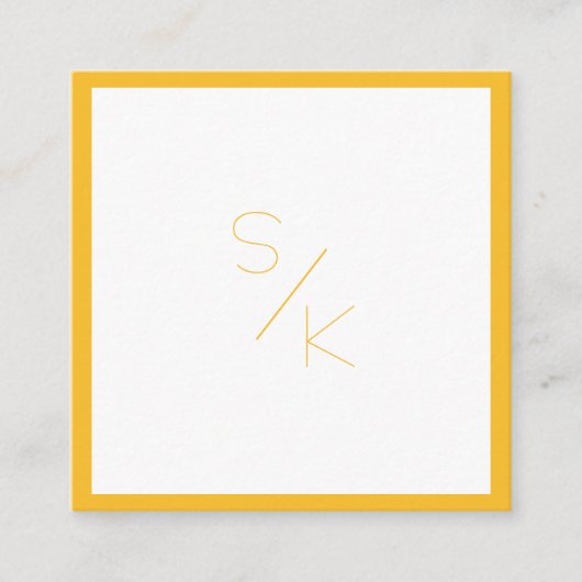 Modern pur geel wit Visitekaartje (Voorkant)