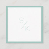 Modern Pur Mint Wit Monogram Visitekaartje (Voorkant)