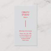 Modern Pure Grijs Rood Visitekaartje (Voorkant)