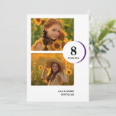 Modern Purple 2 Multi Photos Birthday Kaart (Staand voorkant)