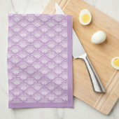 Modern Purple Abstract Floral Pattern Theedoek (Quarter Fold)