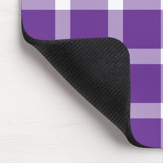 Modern Purple and White Gingham Checkered Pattern Muismat (Hoek)