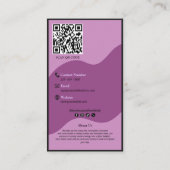 Modern Purple Bakery Branding Custom Logo QR Code Visitekaartje (Achterkant)