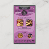 Modern Purple Bakery Branding Custom Logo QR Code Visitekaartje (Voorkant)
