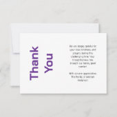 Modern Purple Black Traditional Sympathy Funeral Bedankkaart (Voorkant)
