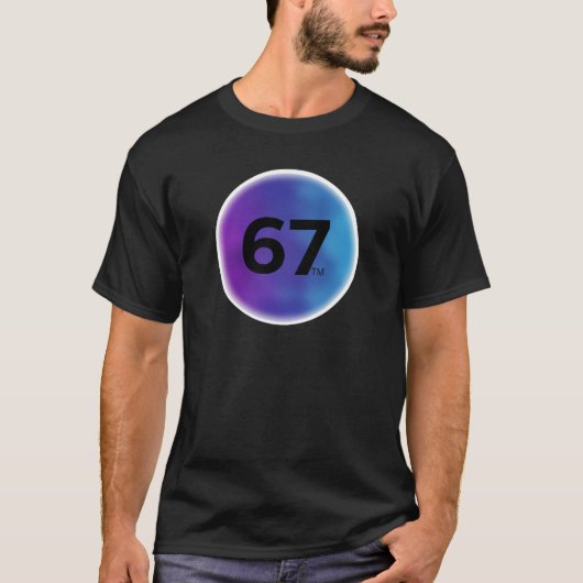 Modern Purple Blue Nebula 67 Circle Slogan Tee T-shirt (Voorkant)