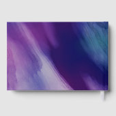 Modern Purple Blue Star David Bar Mitzvah Hebrew Gastenboek (Achterkant)