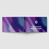 Modern Purple Blue Star David Bar Mitzvah Hebrew Gastenboek (Volledig)