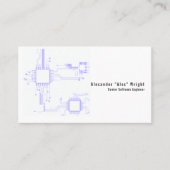 Modern Purple Circuit Board Software Engineer Visitekaartje (Voorkant)