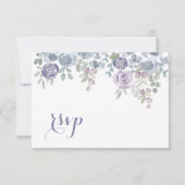 Modern  Purple Floral Rsvp Wedding (Voorkant)
