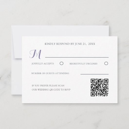 Modern  Purple Floral Rsvp Wedding (Achterkant)