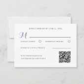 Modern Purple Floral Rsvp Wedding Kaartje (Achterkant)