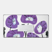 Modern Purple Flowers Waterverf Poppies Trendy Bureaumat (Keyboard & Muis)