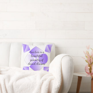 Modern Purple Geometric Love Quote Throw Pillow | Kussen