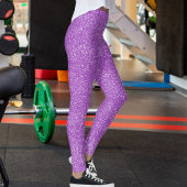 Modern Purple Glitter Sparkles Pattern Sport Gift Leggings