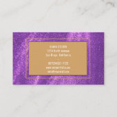 Modern Purple Gold Business Card Visitekaartje (Achterkant)